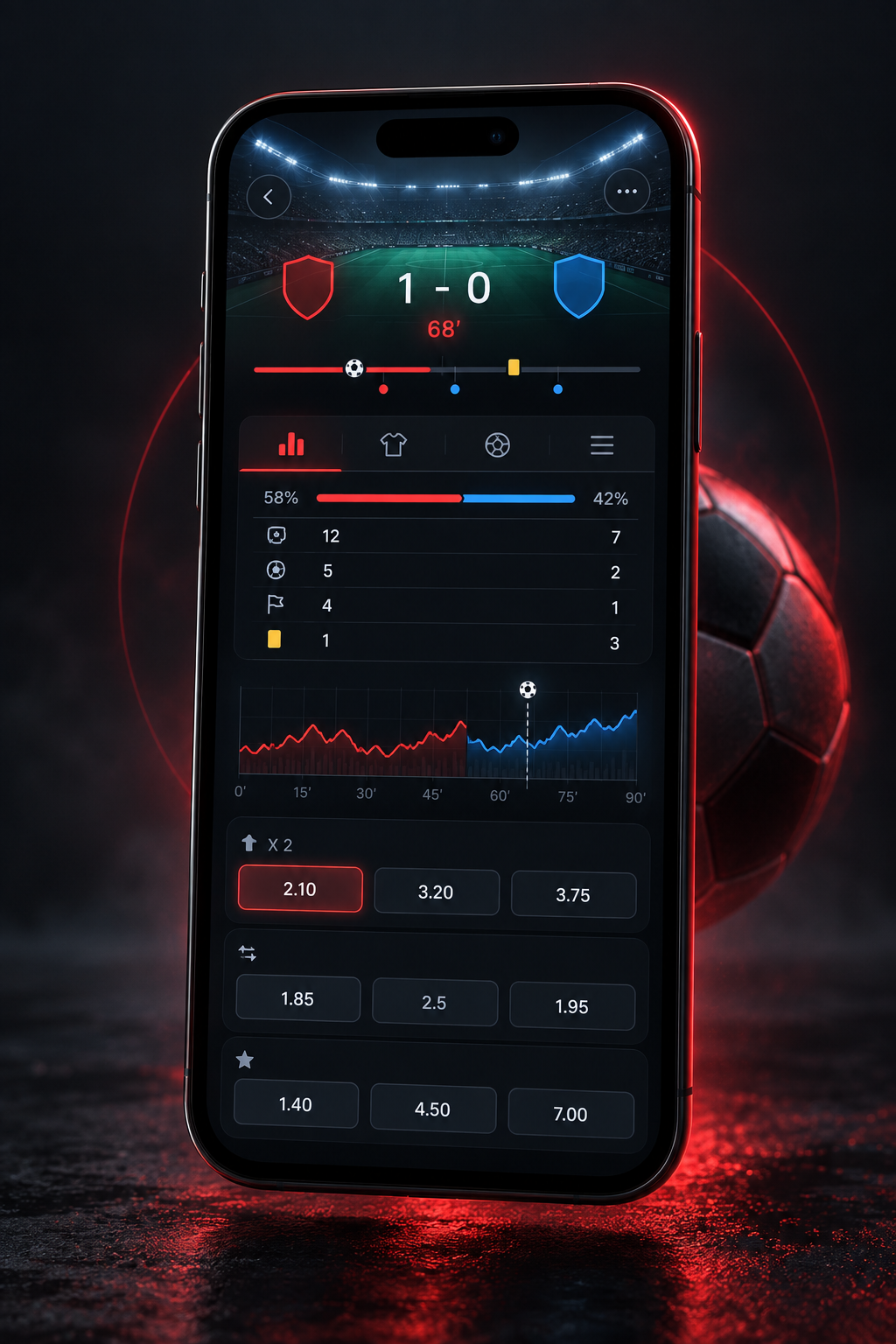 Live sports data application interface