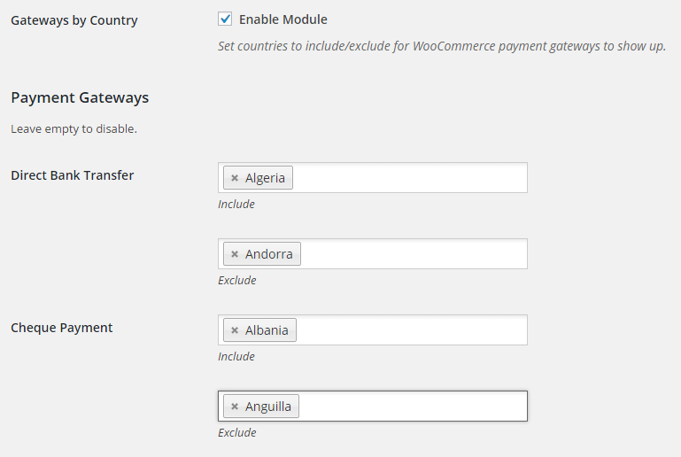 Booster for Woocommerce - WooCommerce Payment Gateways by Country or State - Backend
