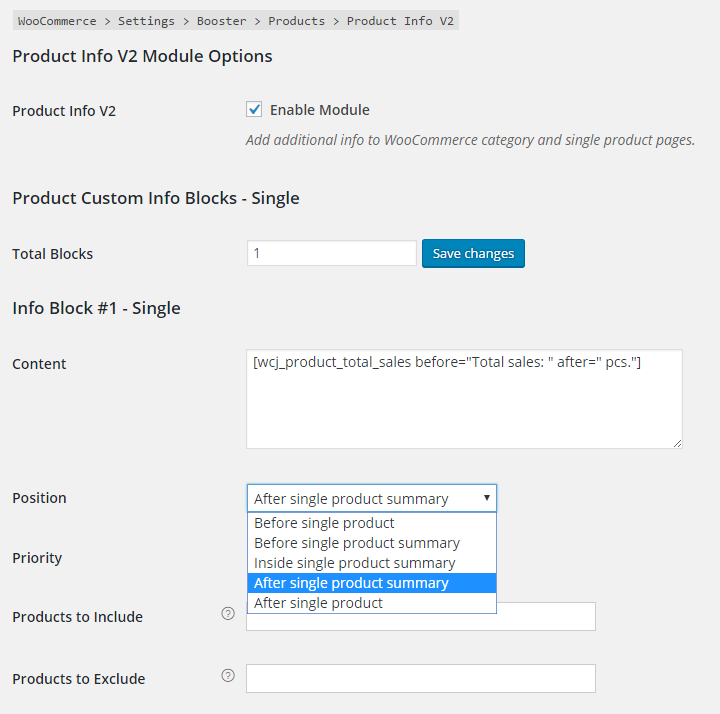 Booster for Woocommerce Product Info Backend