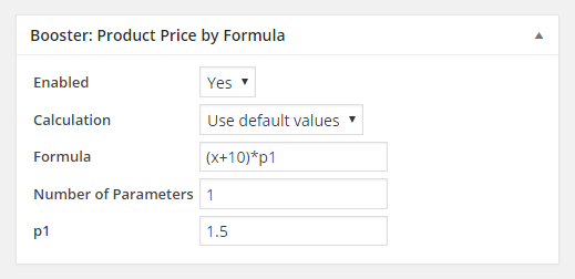 WooCommerce Product Price by Formula - Admin per Product Settings