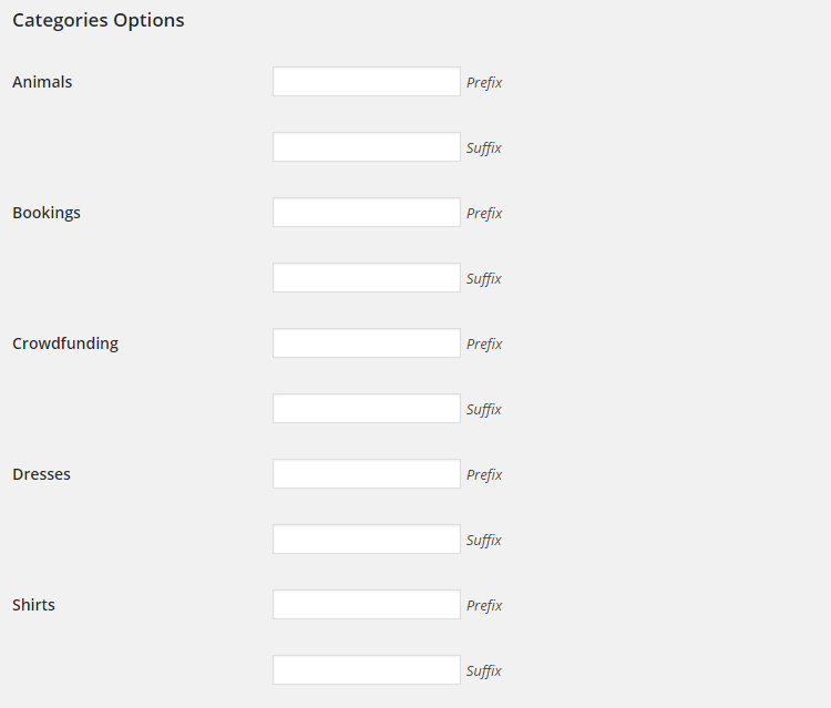 WooCommerce SKU - Admin Settings - Categories Options