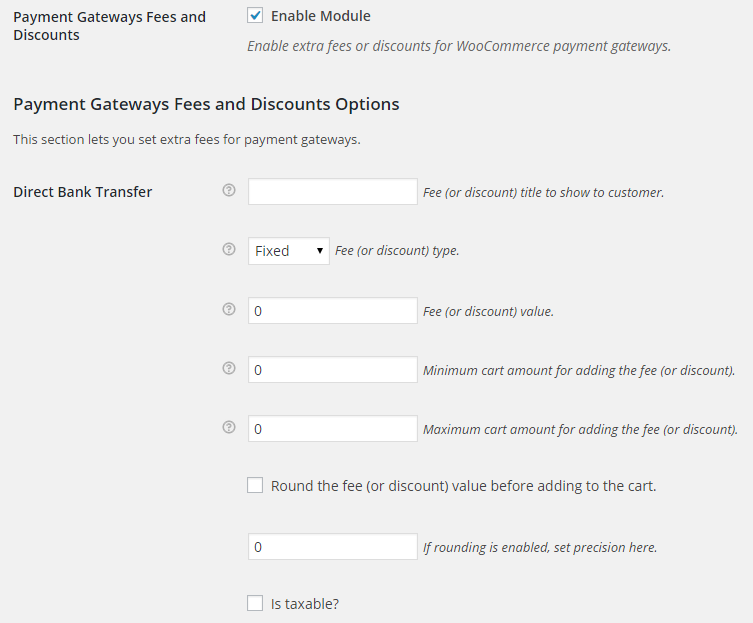 WooCommerce Payment Gateways Fees and Discounts
