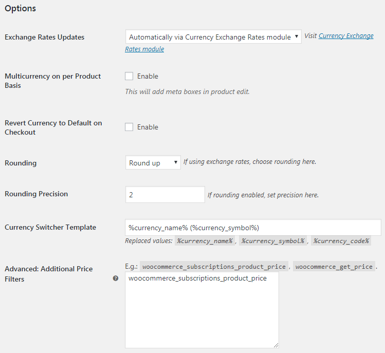 Booster for WooCommerce - Multicurrency Currency Switcher - Admin Settings - General