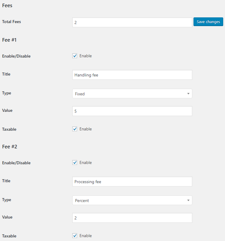 Booster for WooCommerce - Checkout Fees - Admin Settings