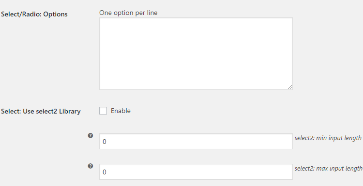 WooCommerce Checkout Custom Fields - Admin Settings - Select and Radio Field Type Options
